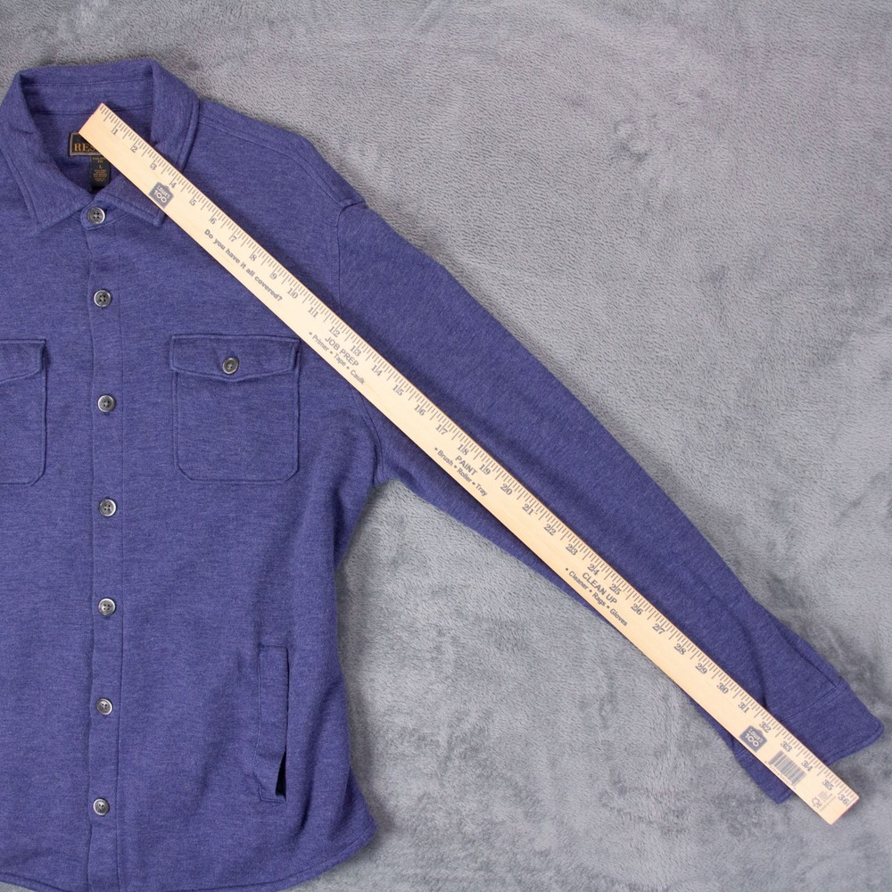 JoS A Bank Reserve Mens L Tailored Fit Pima Cotton Modal Shirt Jacket Blue - Picture 9 of 12